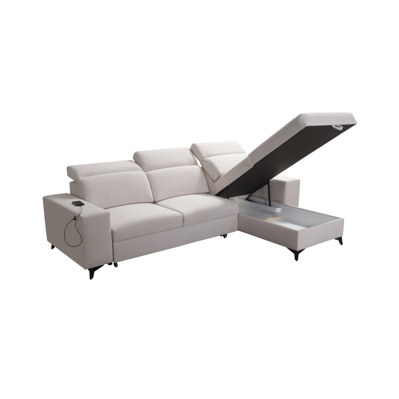 Alto I corner sofa mix I with sleeping function and adjustable headrests - Plecionka, Sawana 84