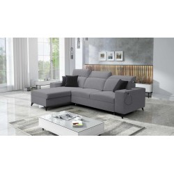 Alto I mix corner sofa with sleeping function and adjustable headrests - Woven, Sawana 21