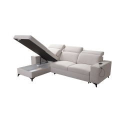 Alto I mix corner sofa with sleeping function and adjustable headrests - Woven, Sawana 21