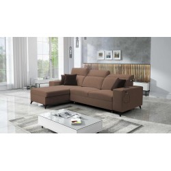 Esquina Alto I mix I con función de cama y reposacabezas ajustables - Tejido, Sawana 25