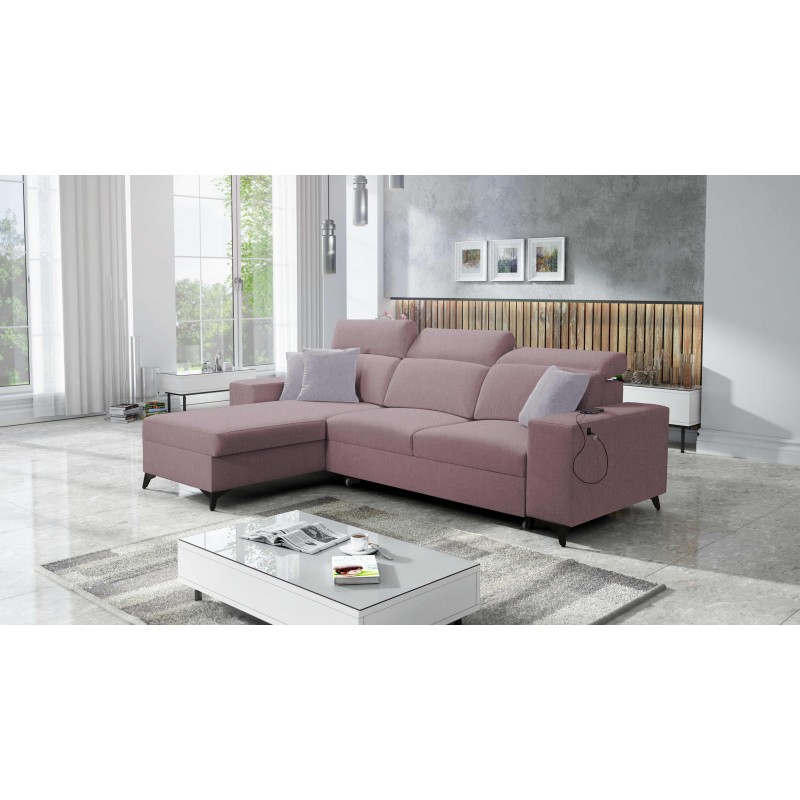 Alto I corner sofa mix I with a sleeping function and adjustable headrests - Plecionka, Sawana 61
