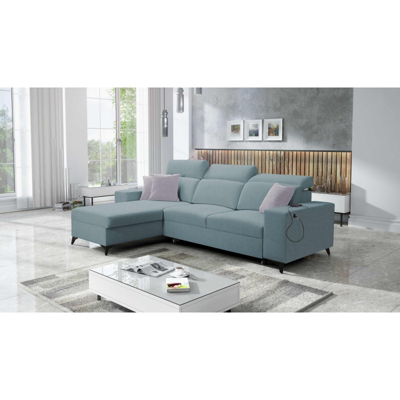 Alto I corner sofa mix I with a sleeping function and adjustable headrests - Plecionka, Sawana 72