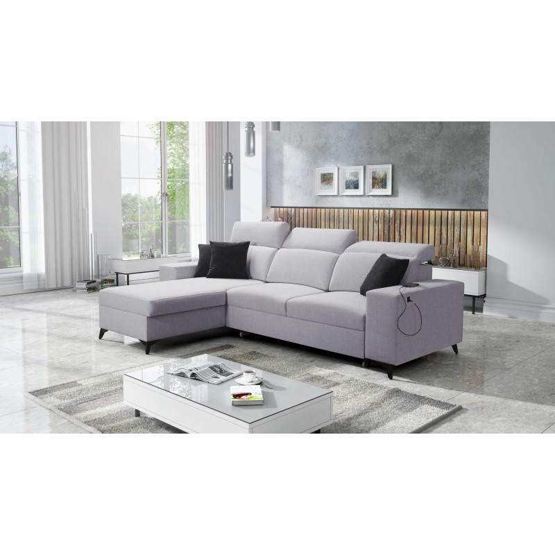 Alto I corner sofa mix I with sleeping function and adjustable headrests - Plecionka, Sawana 84