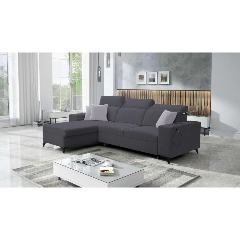 Alto I Corner Sofa Mix I with Sleeping Function and Adjustable Headrests - Weave, Sawana 96