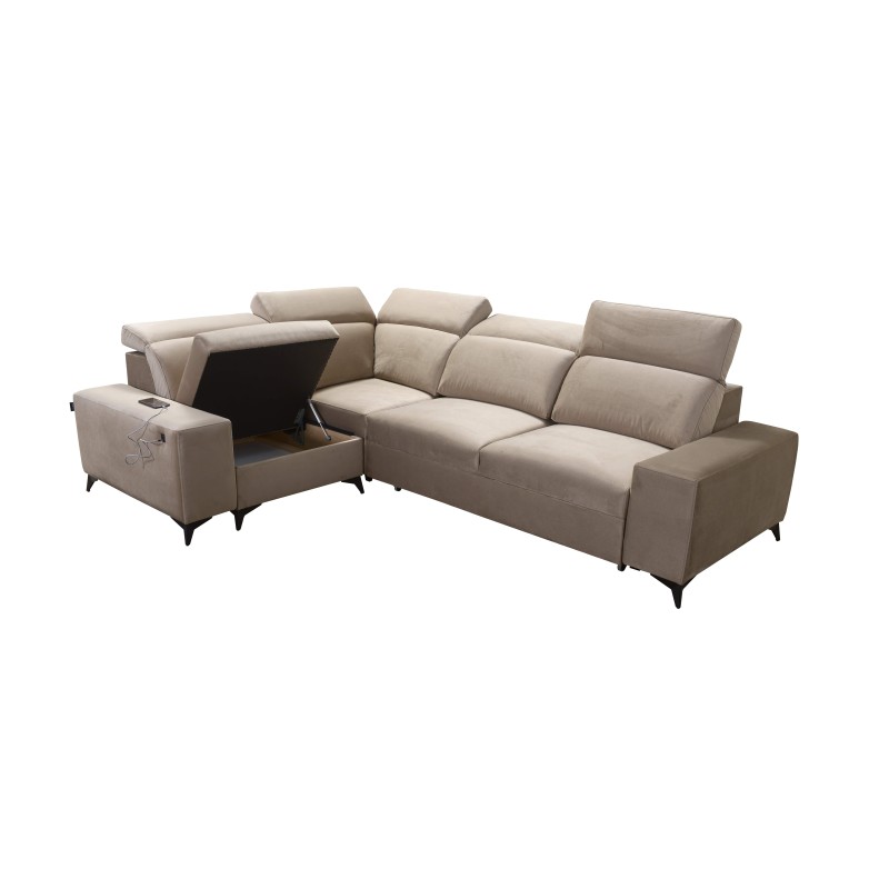Sofá esquinero Alto II Mix con función de cama - Mueble cómodo y funcional con Plecionka, Sawana 14 | Nombre de Tu Tienda
