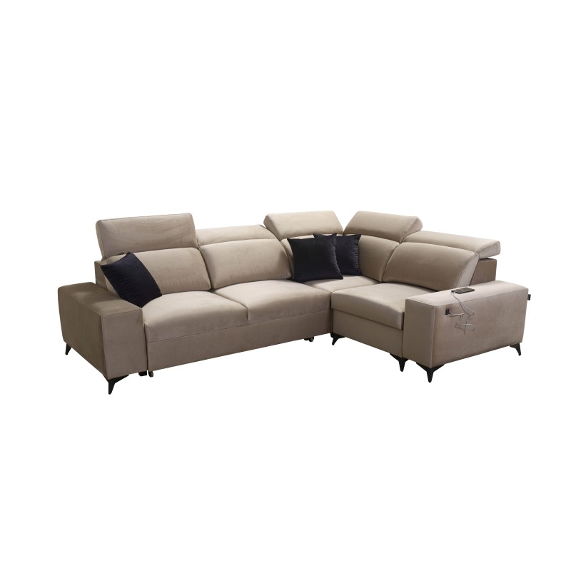 Alto II Mix Corner Sofa with Sleeping Function - Comfortable and Functional Furniture with Plecionka, Sawana 96 | Your Store Nam