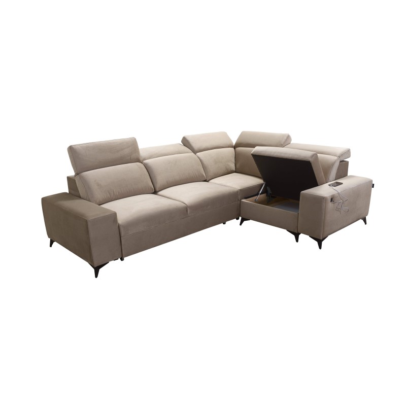 Alto II Mix Corner Sofa with Sleeping Function - Comfortable and Functional Furniture with Plecionka, Sawana 96 | Your Store Nam