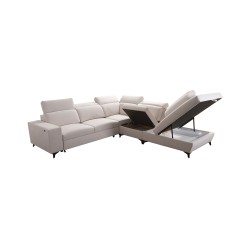 Alto IX Mix corner sofa with a sleeping function and adjustable headrests in Plecionka fabric, Sawana 21