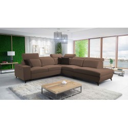 Alto IX Mix corner sofa with a sleeping function and adjustable headrests in Plecionka fabric, Sawana 25