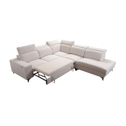 Alto IX Mix corner sofa with a sleeping function and adjustable headrests in Plecionka fabric, Sawana 61