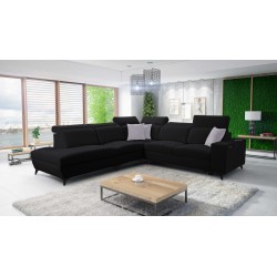 Ecksofa Alto IX Mix mit Schlaffunktion und verstellbaren Kopfstützen in Stoff Plecionka, Sawana 14