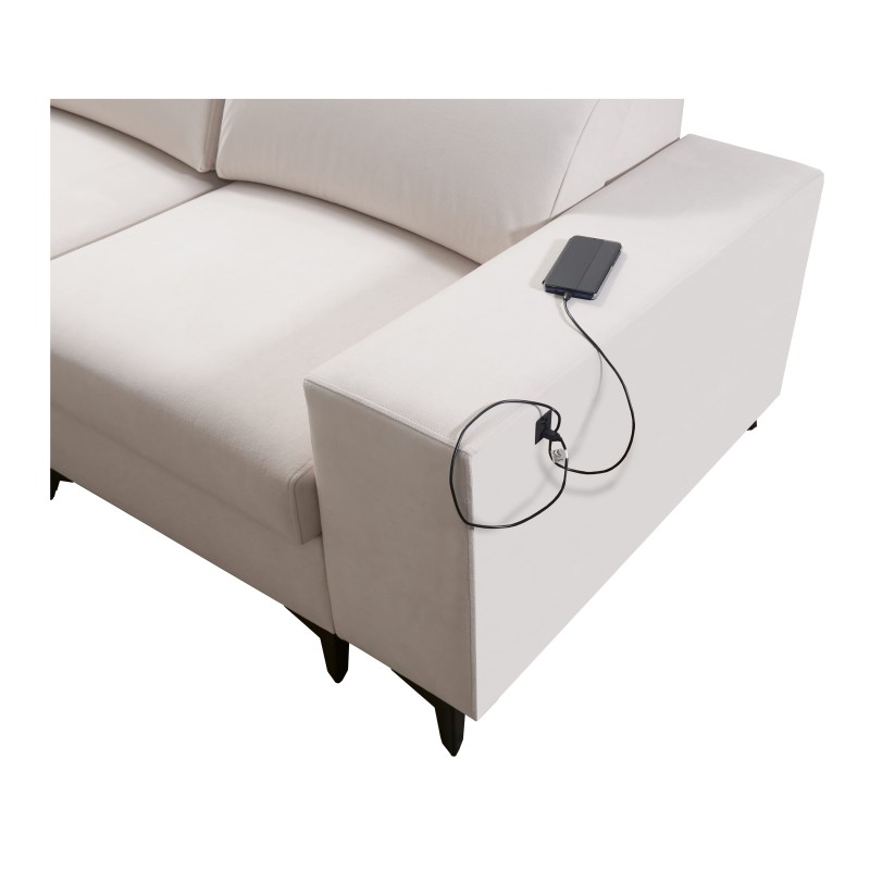 Alto IX Mix corner sofa with a sleeping function and adjustable headrests in Plecionka fabric, Sawana 25