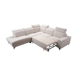Alto IX Mix corner sofa with a sleeping function and adjustable headrests in Plecionka fabric, Sawana 61
