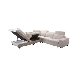Alto IX Mix corner sofa with a sleeping function and adjustable headrests in Plecionka fabric, Sawana 61