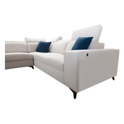 Alto IX Mix corner sofa with a sleeping function and adjustable headrests in Plecionka fabric, Sawana 61