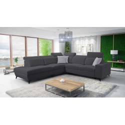 Alto IX Mix corner sofa with a sleeping function and adjustable headrests in Plecionka fabric, Sawana 96