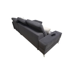 Luxuriöse Ecksofa Porto I mit Schlaffunktion - Velours | Hydrophob, Casablanca 2301