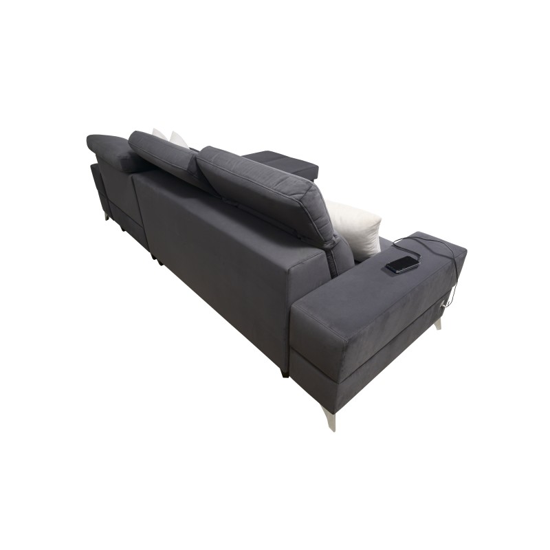 Luxury Porto I corner sofa bed - Velvet | Hydrophobic, Casablanca 2307
