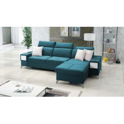 Luxury corner sofa Porto I with sleeping function - Velvet | Hydrophobic, Casablanca 2313