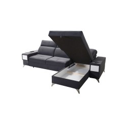 Sofá esquinero de lujo Porto I con función de cama - Terciopelo | Hidrofóbico, Casablanca 2313