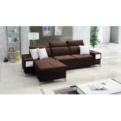 Luxuriöses Ecksofa Porto I mit Schlaffunktion - Velours | Hydrophob, Casablanca 2307