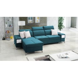 Luxuriöse Ecksofa Porto I mit Schlaffunktion - Velours | Hydrophob, Casablanca 2313