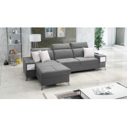 Luxury corner sofa Porto I with sleeping function - Velvet | Hydrophobic, Casablanca 2314