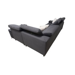 Narożnik Porto II z funkcją spania, wysuwana szuflada, port usb - Welur | Hydrofobowa, Casablanca 2301