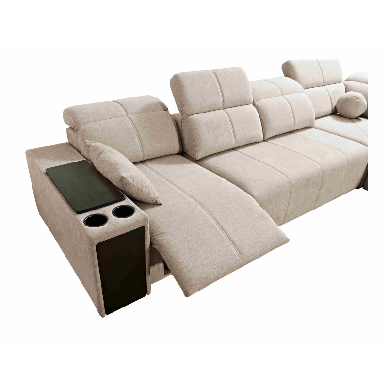 Elegant 'Milano XI Mix' Corner Sofa in Woven Fabric, Verita 09