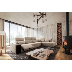 Elegant 'Milano XI Mix' Corner Sofa in Woven Fabric, Verita 09