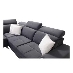 Narożnik Porto II z funkcją spania, wysuwana szuflada, port usb - Welur | Hydrofobowa, Casablanca 2314