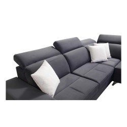 Porto IX Corner Sofa with Sleeping Function | Velvet | Hydrophobic, Casablanca 2301 | Adjustable Headrests | USB Port