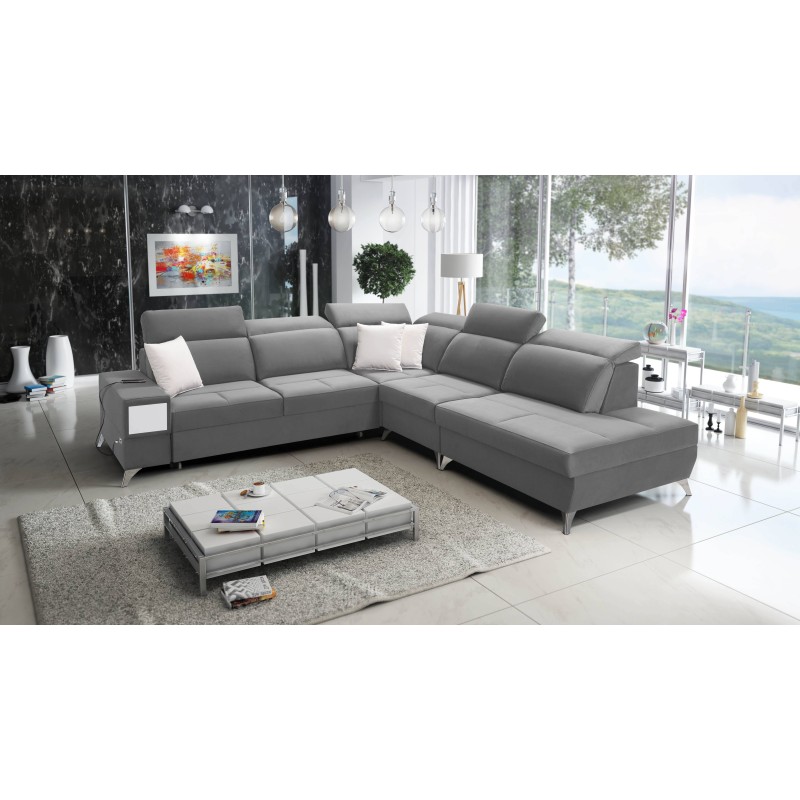 Esquina Porto IX con función de dormir | Terciopelo | Hidrófobo, Casablanca 2314 | Reposacabezas ajustables | Puerto USB
