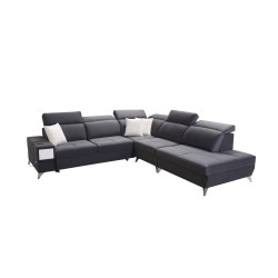 Ecksofa Porto IX mit Schlaffunktion | Velours | Hydrophob, Casablanca 2316 | Verstellbare Kopfstützen | USB-Anschluss