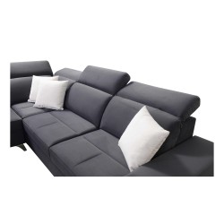 Ecksofa Porto IX mit Schlaffunktion | Velours | Hydrophob, Casablanca 2316 | Verstellbare Kopfstützen | USB-Anschluss