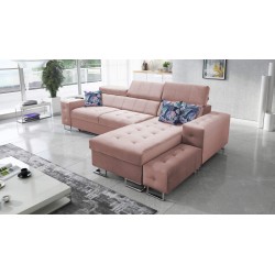 Sofá esquinero Fusion I con función de cama, reposacabezas ajustables y puerto USB | Muebles Fusion