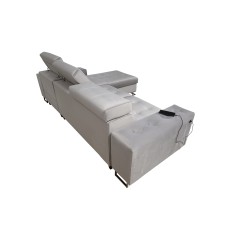 Sofá esquinero Fusion I con función de cama, reposacabezas ajustables y puerto USB | Muebles Fusion