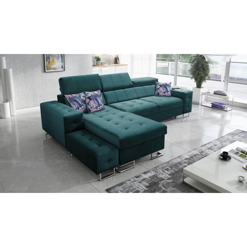 Fusion I corner sofa with a sleeping function, adjustable headrests, and a USB port | Fusion Furniture