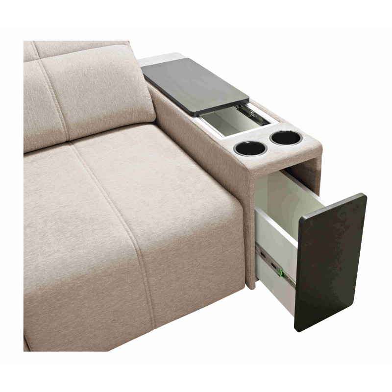 Elegant 'Milano XI Mix' Corner Sofa with Woven Fabric, Verita 75