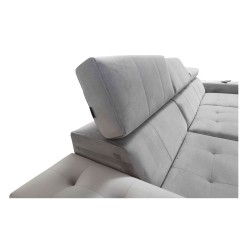 Sofá esquinero Fusion I con función de cama, reposacabezas ajustables y puerto USB | Muebles Fusion