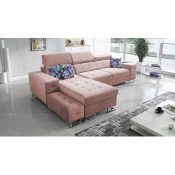 Sofá esquinero Fusion I con función de cama, reposacabezas ajustables y puerto USB | Muebles Fusion