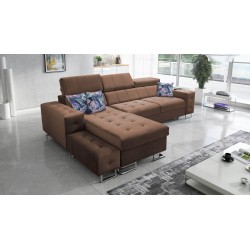 Sofá esquinero Fusion I con función de cama, reposacabezas ajustables y puerto USB | Muebles Fusion