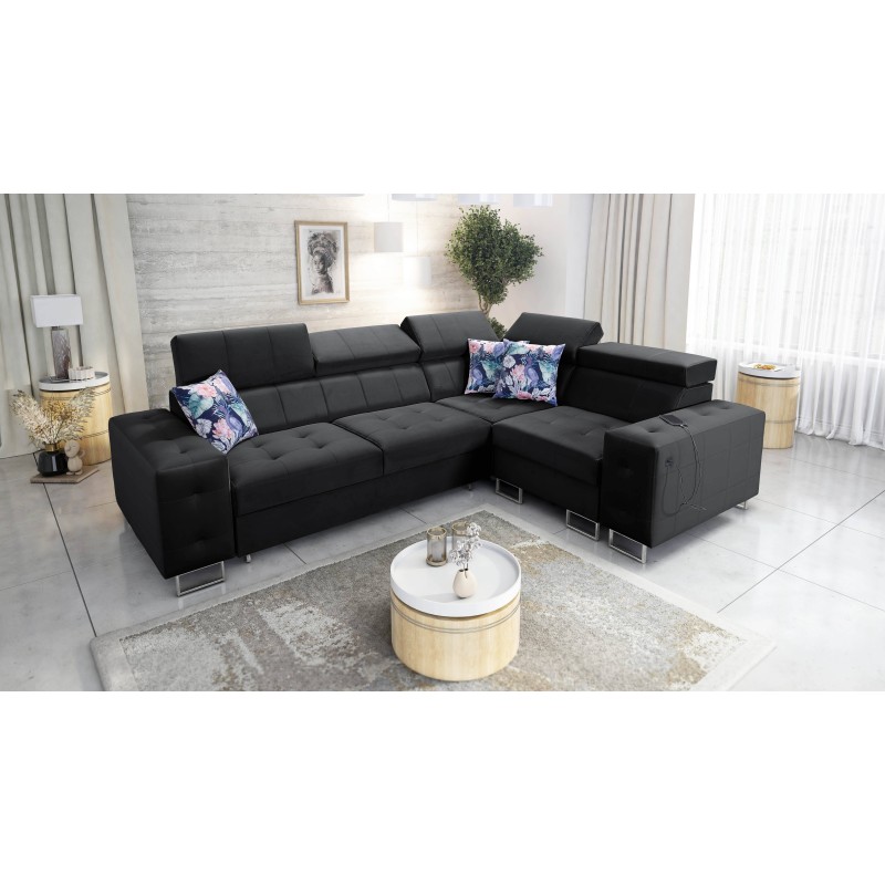 Ecksofa Fusion II mit Schlaffunktion in Samtstoff | Hydrophob, Magic Velvet 2219 | Das ideale Möbelstück für Ihr Wohnzimmer