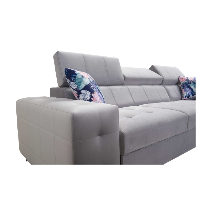 Sofá esquinero Fusion II con función de cama en tela de terciopelo | Hidrofóbico, Magic Velvet 2282 | Mueble ideal para tu sala 