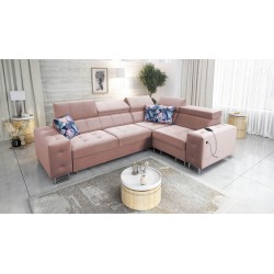 Narożnik Fusion II z funkcją spania w tkaninie Welur | Hydrofobowa, Magic Velvet 2264 | Idealny mebel do Twojego salonu