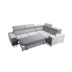 Sofá esquinero Fusion II con función de cama en tela de terciopelo | Hidrófobo, Magic Velvet 2264 | El mueble ideal para tu sala