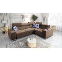 Esquina Fusion II con función de cama en tela de terciopelo | Hidrófuga, Magic Velvet 2299 | El mueble ideal para tu salón