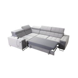 Narożnik Fusion II z funkcją spania w tkaninie Welur | Hydrofobowa, Magic Velvet 2221 | Idealny mebel do Twojego salonu