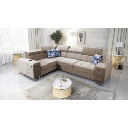 Narożnik Fusion II z funkcją spania w tkaninie Welur | Hydrofobowa, Magic Velvet 2282 | Idealny mebel do Twojego salonu