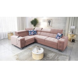 Narożnik Fusion II z funkcją spania w tkaninie Welur | Hydrofobowa, Magic Velvet 2264 | Idealny mebel do Twojego salonu